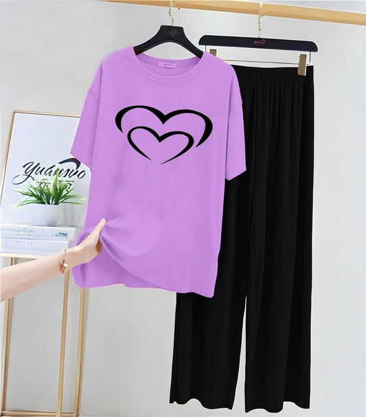 2 Pcs Women's Stitched Cotton Jersey Printed Night Suit